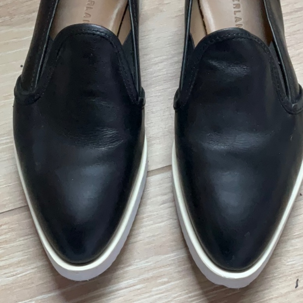 Everlane The Leather Street black platform pointed slip on shoe loafer - Picture 3 of 7